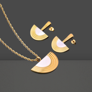 The chain drapes gracefully around the neck, with the half-moon pendant resting just below the collarbone, adding a touch of celestial charm.